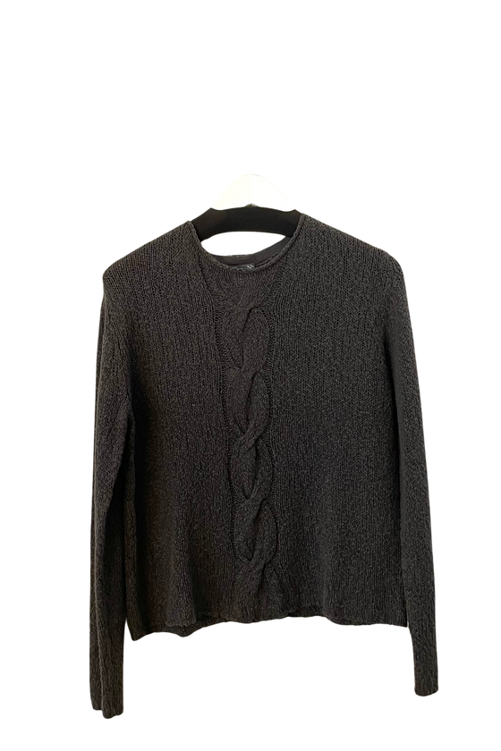 Cotton/Linen/Silk Sweater in Graphite
