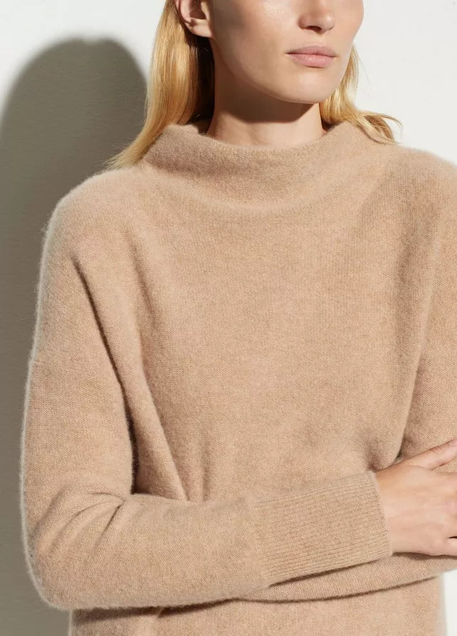 Camel Boiled Cashmere Funnel Neck Pullover by Vince – PATRICIA