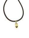 Sylvia Benson Gold Micro '5' Buoy on Leather Bracelet