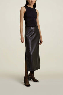  Black Faux Leather Forsyth Pencil Skirt