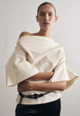 Ivory silk taffeta noreen top found at Patricia in Southern Pines, NC