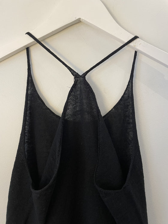 Washable Linen Camisole in Black