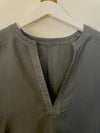 Cupro Silk Poncho in Stone Gray