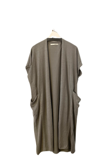  Linen Robe Vest in Phantom Gray