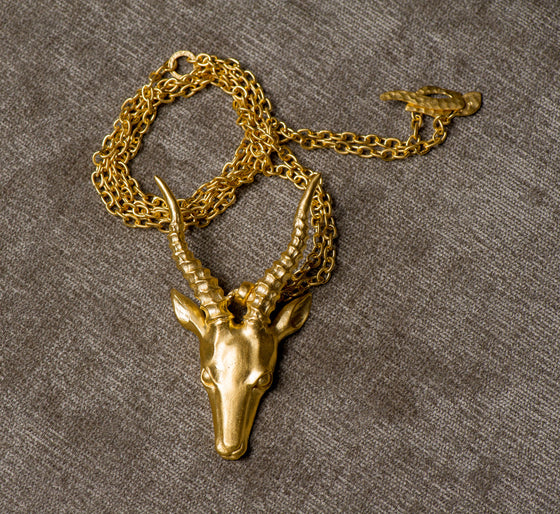 Heather Benjamin | Handmade Necklace with Carved Gazelle Pendant