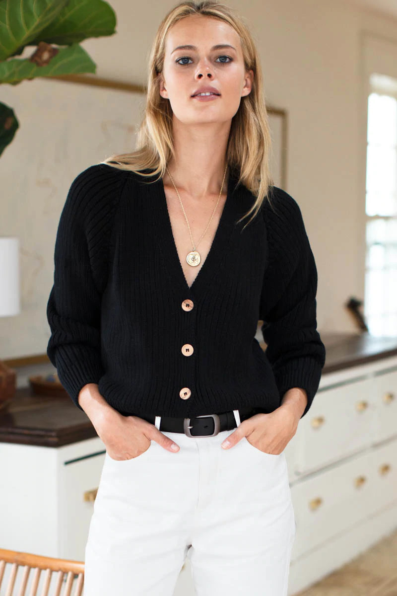 Deep v neck cardigan top