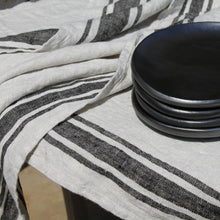  Stonewashed Napkin Grey with Black Stripes