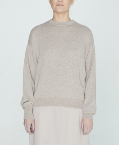Brazeau Tricot Slouchy Rosegold Cashmere Crew Sweater