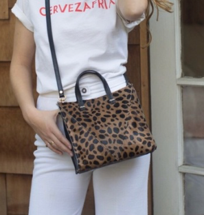 Clare V Petit Simple Tote in Leopard Hair