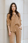 Natalie Busby Closet Hero Blouse in Camel
