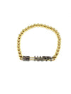 Nathan & Moe BE HAPPY ID Bracelet with 5mm Gold Filled Beads