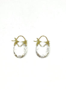  Gabrielle Sanchez Oval Clear Quartz Flyer Earrings