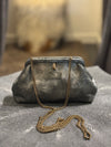 Liette Silvery Gray Chagreen Clutch