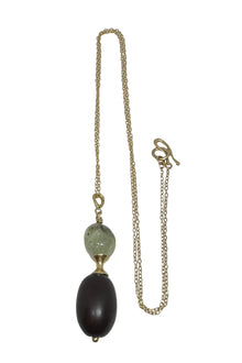  Pendulum Smoky Quartz Chrysoprase Pendant Necklace