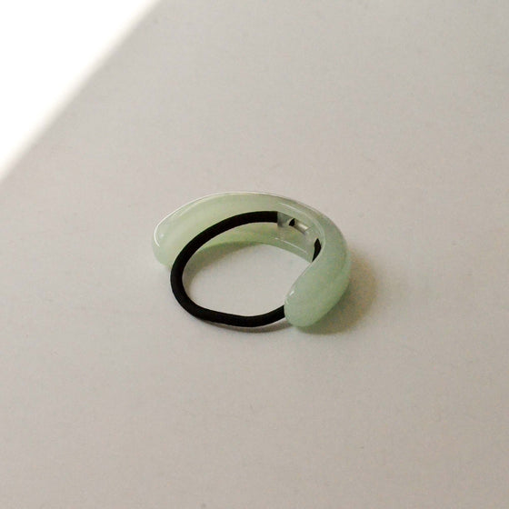 Wide Arch Acrylic Ponytail Hair Tie | Light Green