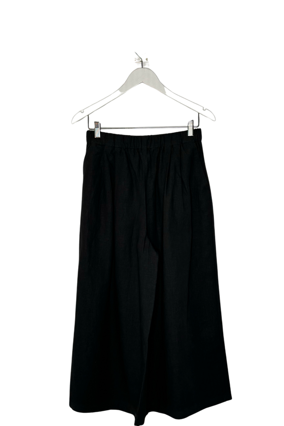 Water Linen Wide Pants in Sumi