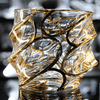 Set of 4 Gold Line Storm Japanese Crystal Whisky Glass