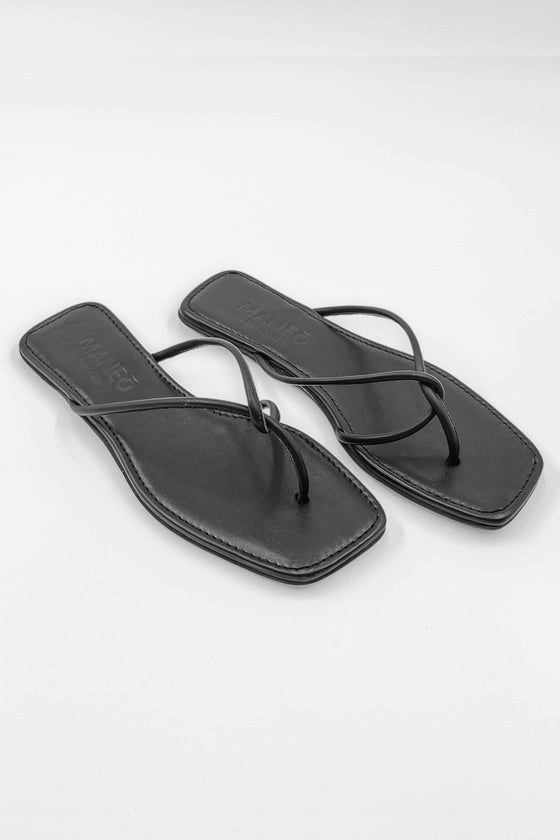 Marta Black Leather Sandal