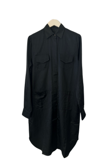  Coal Silk Shirt Dress