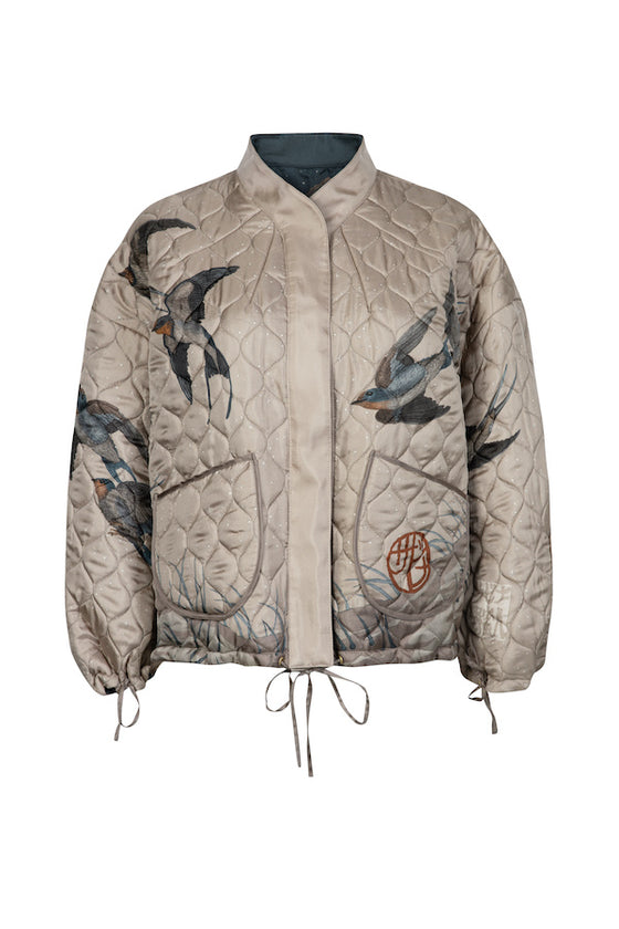 Sabina Savage The Lunar Leopard silk twill bomber jacket found at Patricia in Southern Pines, NC