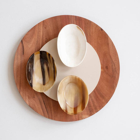Oval Horn Bowl: Brown