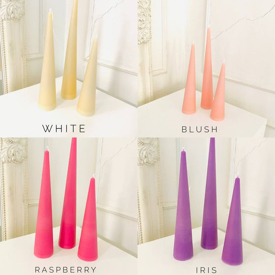 Neutrals Slim Cone Taper Beeswax Candle: Black / Tall