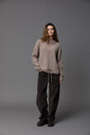 Cashmere wool crewneck sweater with drawstring waist greige found at Patricia in Southern Pines, NC