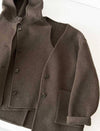 Short Wool Jacket and Vest Set  Charcoal