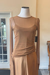 Silk Tulle Long Sleeve Tee Chestnut