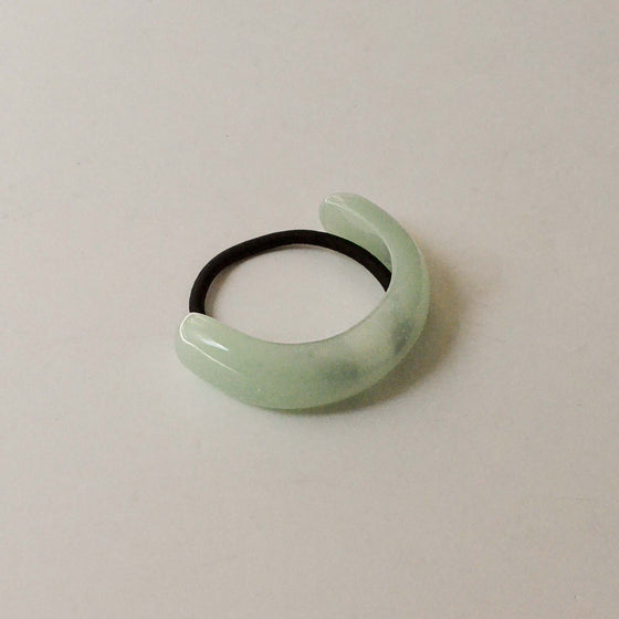 Wide Arch Acrylic Ponytail Hair Tie | Light Green