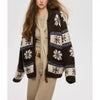 Nordic Fair Isle Knit Cardigan - Brown