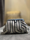 Liette Blue Gray Velvet Clutch