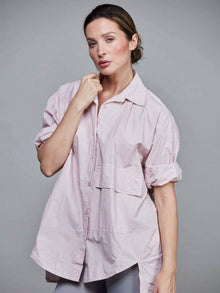  Pocket Cotton Short Shirt Light Rose