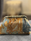 Liette Teal Multicolor Floral Clutch