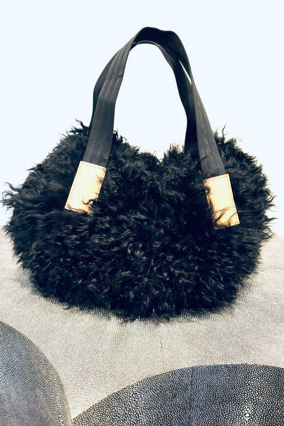 Kara Fur Bag Black