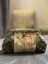 Liette Green Multi-Color Paisley Clutch