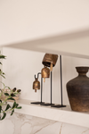 Vintage Inspired Iron Bell Stands Shelf Styling