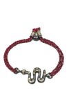 Diamond Studded Snake Bracelet on Handwoven Braid