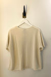 Short Sleeve Cashmere Crewneck Sweater in Natural