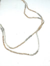 Peach White and Grey Faceted Moonstone Necklace