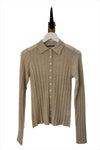 Brazeau Tricot Lil' boy Long Sleeve tissue cashmere button up cardigan in blush found at Patricia in southern pines, NC