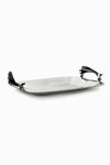 Olivos Rectangular Medium Tray with Black Horn Handles
