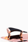 Olivos Square Tray Polished Copper with Black Horn Handles