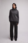 Wool Boucle Short Sweater Pebble