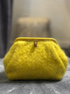 Susan Mustard Mohair Clutch