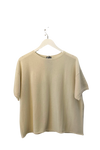 Short Sleeve Cashmere Crewneck Sweater in Natural