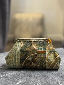 Liette Green Multi-Color Paisley Clutch