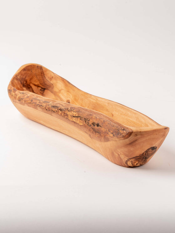 Italian Olivewood Boat Bowl - Live Edge