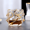 Set of 4 Gold Line Storm Japanese Crystal Whisky Glass