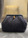 Susan Navy Blue  Mohair Clutch